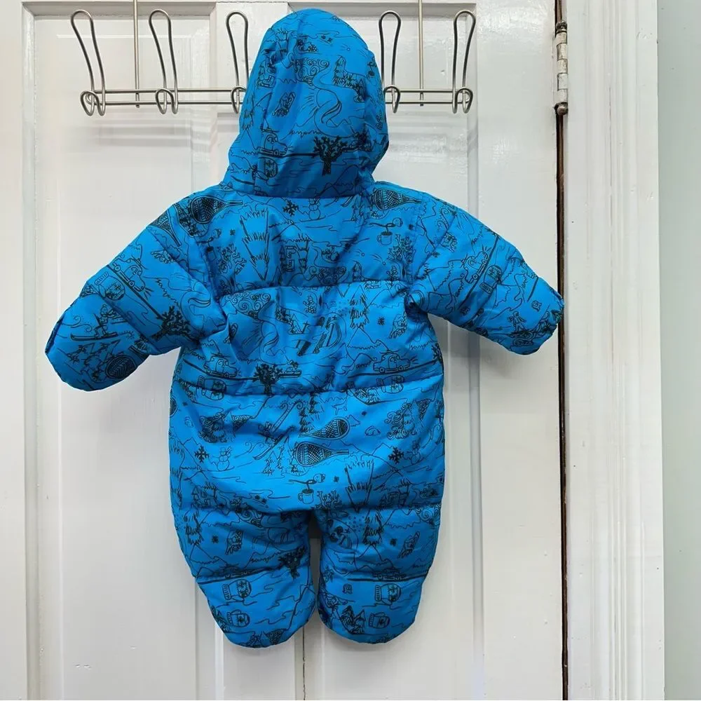 Columbia down filled hooded snowsuit blue black infant‎ boys 6m 6 months